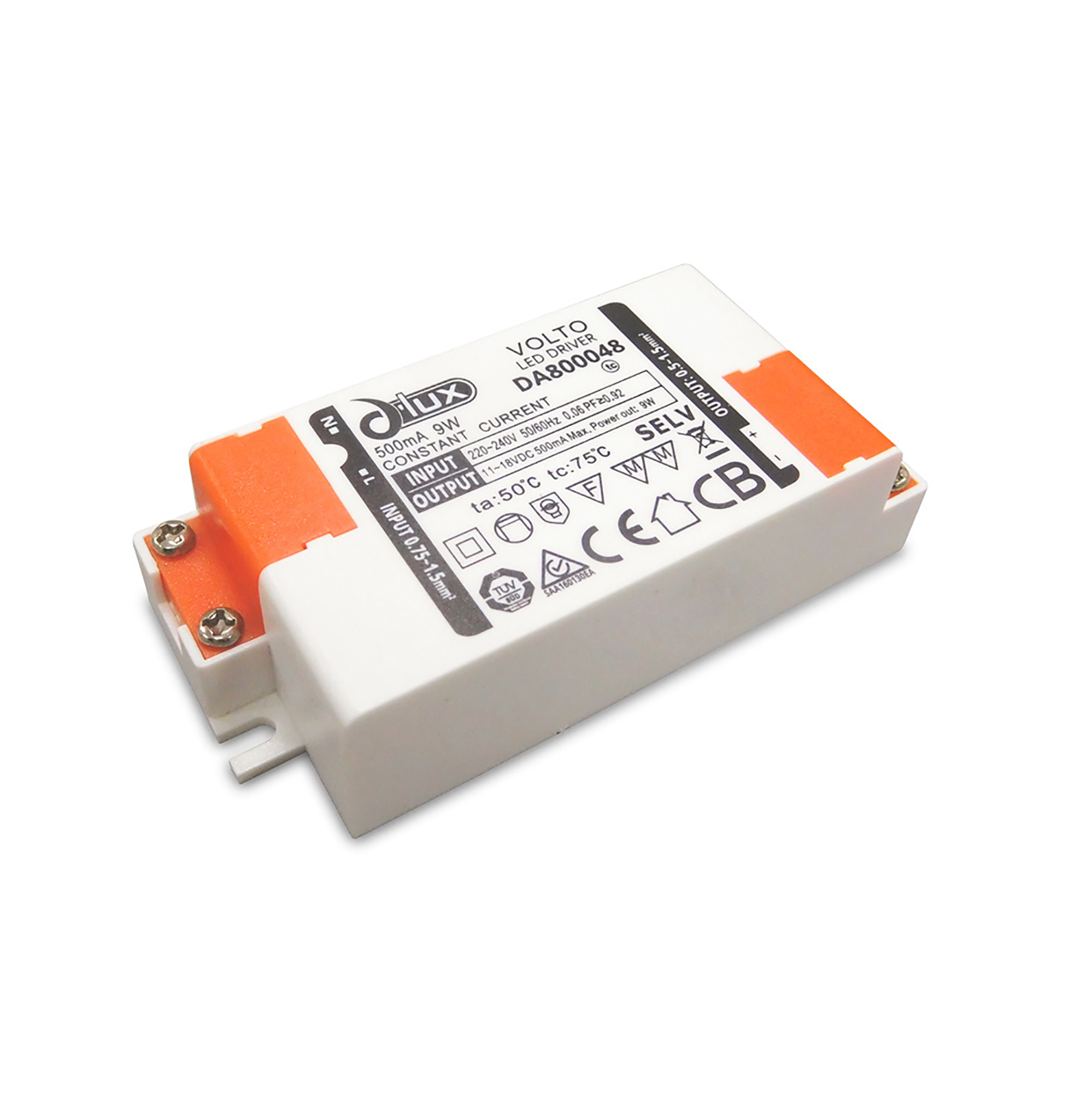 DA800048  Volto, 9W Constant Current 500mA Non-Dimmable LED Driver 11-18V